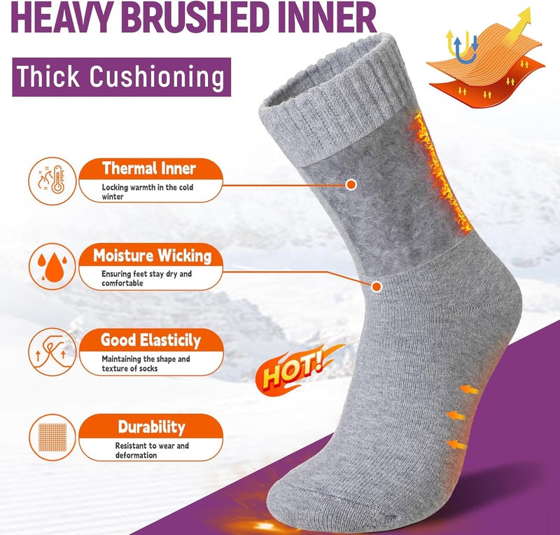 AMENLAN Store Women Heated Socks Ski Winter Thermal Hiking Snowboarding Thick Boot Insulated Socks 3 Pairs - Image 2